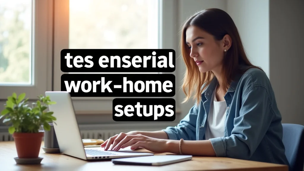 This image shows a neat, organized home office desk setup, essential for a productive work environment.