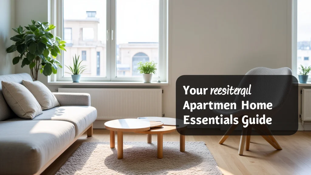 The image shows essential items for a new apartment home, as featured in the guide.